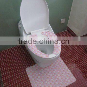 Magic self-adhesive toilet mat-sunflower design