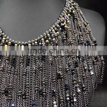 Water Drop Tassel Collar Necklace For Women Crystal Bead Brand Necklace Fashion Jewelry photo-5