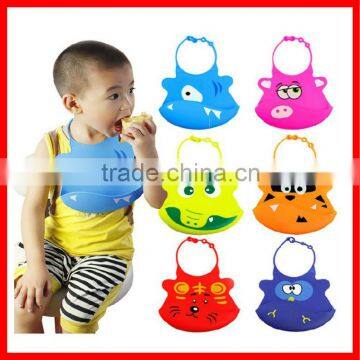 Animal shape printed silicone rubber baby bib