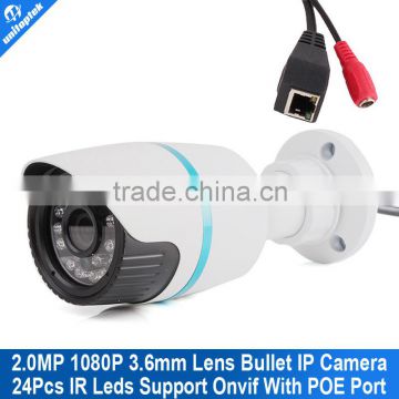 Onvif Waterproof IR CUT Night Vision P2P Plug And Play Mini Bullet Support POE 2MP Smart IP Camera Outdoor