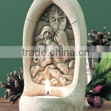 cement concrete candle light holder Nativity