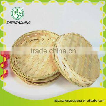 Natural bamboo weaving round food tray