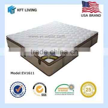 Soft queen size hotel bedroom compressed beds pocket spring mattress EV1614