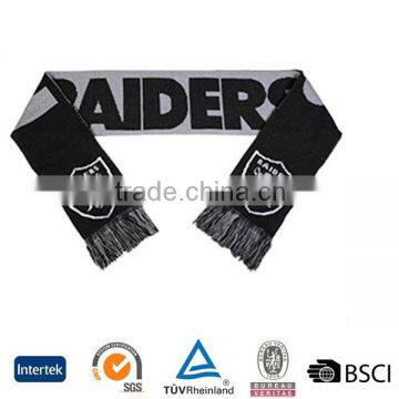 2016 hot sale hockey club black knitted feather fan stitch scarf