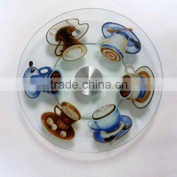 Dia 30.5cm turning tempered glass lazy susan