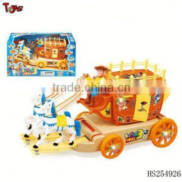 Wholesales music and light plastic horse and rider toy