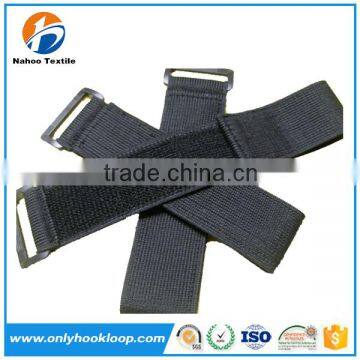 Elastic hook and loop strap with buckle / hook and loop adjustable strap