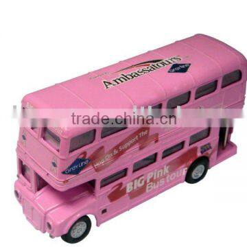 1:72 Die cast double-decker bus toy