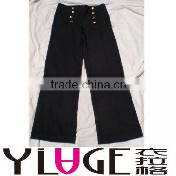Navy Viscose Gold Button Sailor Pants L1068