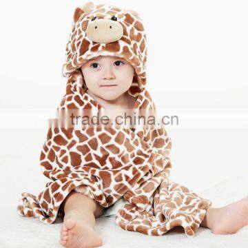 Windproof Infant Blankets Pack Blankets With a Hood Cloak Blanket Animal Head Small Coral Fleece Wool Blanket