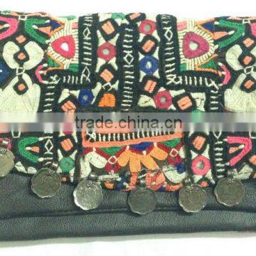 Fashionable New designs Handmade Vintage Banjara leather clutch purse