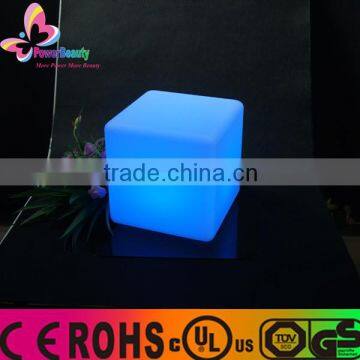 2016 hot promotional waterproof plastic colorful 3d led cube seat light