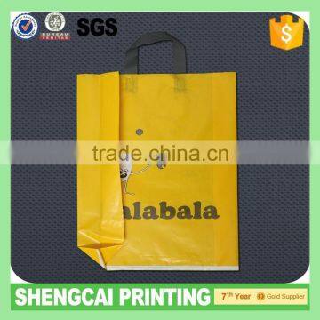 Yellow color t-shirt plastic bag with handle