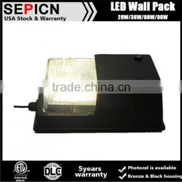 US Stock Free Shipping 28w 36w 60w 100w Commercial LED Wall Pack Lights