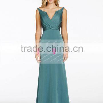 Elegant V-neck Backless Long Bridesmaid Dress Maid Of Honor Dress ZY547