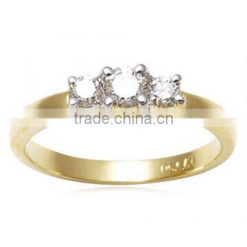 Three Diamond Engagement Ring, Gold Diamond Ring Supplier, Yellow gold Diamond Ring Designs