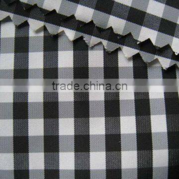 100% polyester check half fake memory fabric
