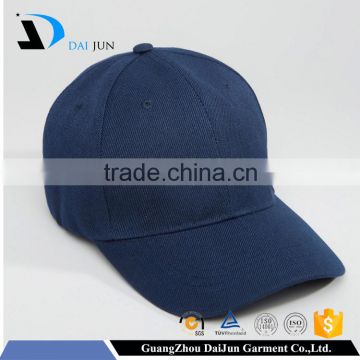 Guangzhou daijun oem factory 100% cotton navy bule colour plastic buckle curved brim in plain custom men cheap baseball caps