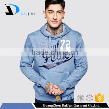 Daijun OEM high-quallity with hood printed sky blue men 60% cotton 40% polyester sweatshirt