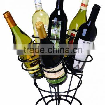 Icegreen Black Metal 6 Bottle Bouquet Wine Rack/Organizer