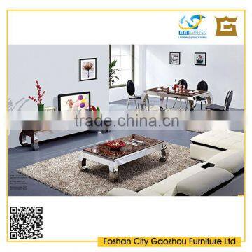 Modern marble top bent metal legs for living room furniture units coffee table/dining table/tv stand