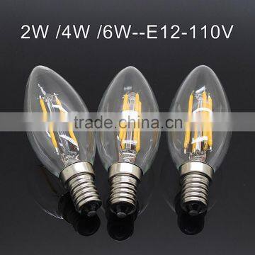 Dimmable 2W Candle Filament Bulb 2W 4W 6W with CE RoHS