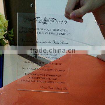 custom acrylic wedding banquet invitation card