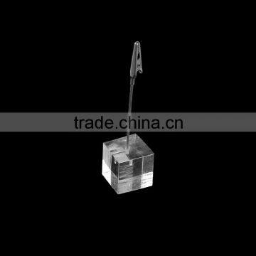 Acrylic Desk Clip With Translucent Base and Metallic Clip