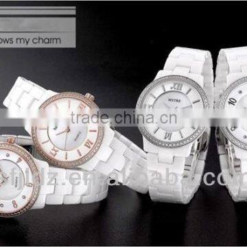 Casual fashion square antique quartz ceramic watch