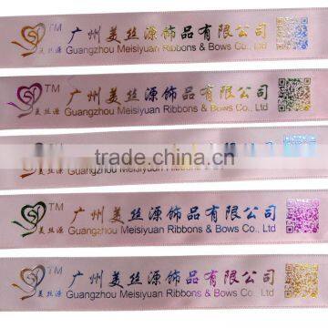 Custom 3D gold plate logo satin ribbon factory 100% silk satin fabric satin ribbon roll ribbon satin