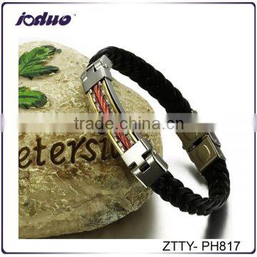 Fashion Colorful Titanium Steel Leather Bracelets Design