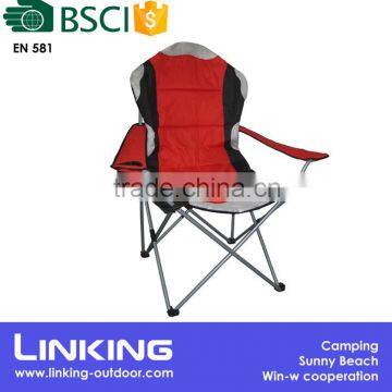 Deluxe red camping foam chair with cup holder