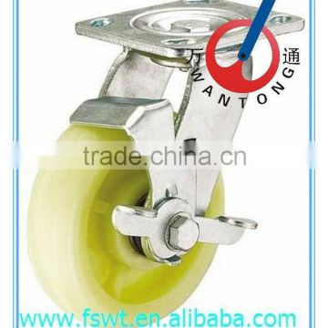 heavy duty swivel hardwearing nylon caster with sibe brake