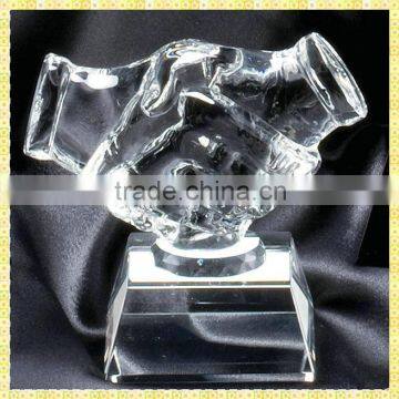 Customized Blank Crystal Shaking Hand Trophy For Business Cooperation Souvenirs