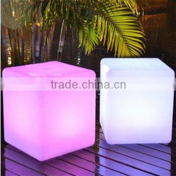 Illuminated flashing color changing led Outdoor Cube Seating