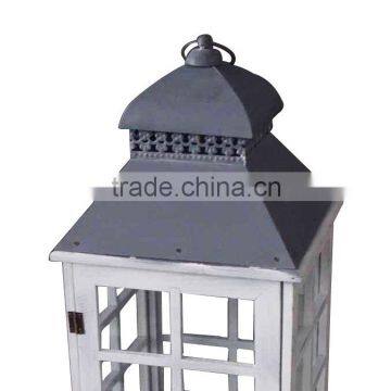 2016 Wood Candle Lanterns With Grey Metal Top photo-3