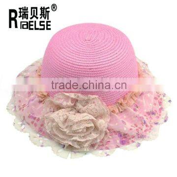 Wholesale Kids Straw Hats Girls Beautiful Flower Sun Hats photo-2
