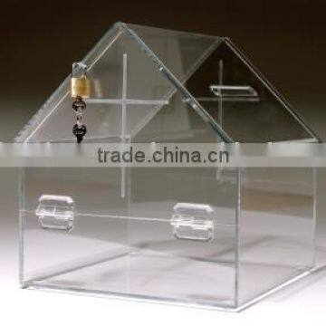 house-shaped acrylic ballot box