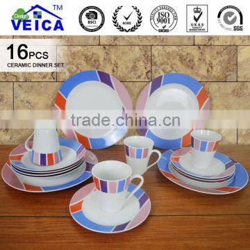 16pcs white ceramic dinner set with popular modern design including blank coffee mugs wholesale and ceramic dinner plate