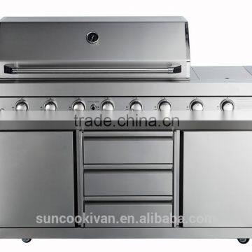 6 Main Burners High End Stainless Steel Barbecue Gas Grill photo-4