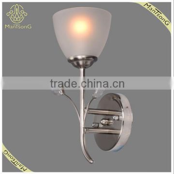 Simple Glass Shade Iron Base Wall Lamp Ctystal Decoration, Wall Mounted Indoor Lamp