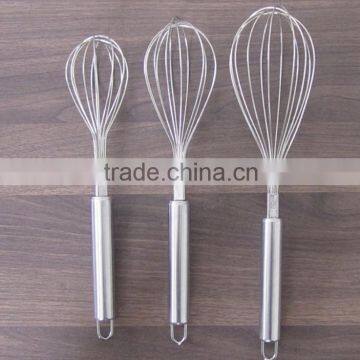 Manual stainless steel mixer beat eggs household blender bold stainless steel round bar handle Small Medium Large Whisk D09