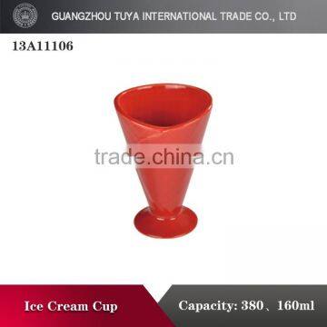 Customized glazed porcelian ice cream cup