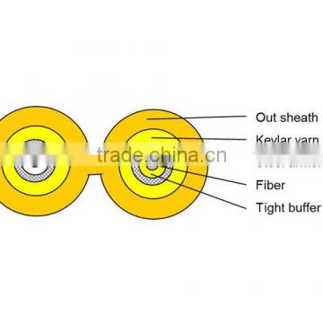 best price round tight buffered fiber indoor 2 core single mode fiber optic cable