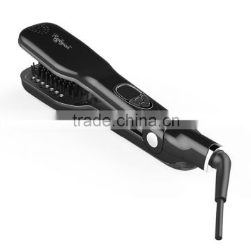 Hair Straightening Rotating Hair Brush Straightener Ceramic Steam Brush