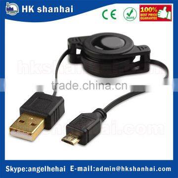 Hi-Speed USB 2.0 480 Mbps Mini Retractable Cable Reel Gold Plated Retractable Type a to Micro b Transfer Rate Sync Cable photo-3