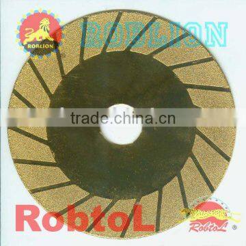 Turbo Rim Electroplated Diamond Grinding and Cutting Blade (Golden Color) /cuttimg tool --ELCG