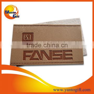 Custom logo embossed leather label patch