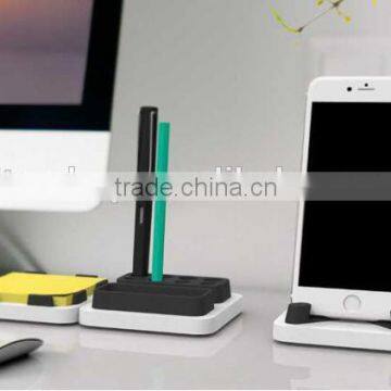 Creative Desktop Storage Three-piece Simple Desk Tool Case Memo Paper Box/phone Dock/pencil Vase photo-4