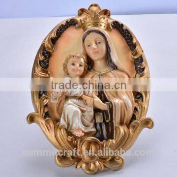 Wall hanging decoration virgin mary and baby jesus statue